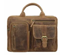 Vintage Aktentasche Leder Laptopfach brown