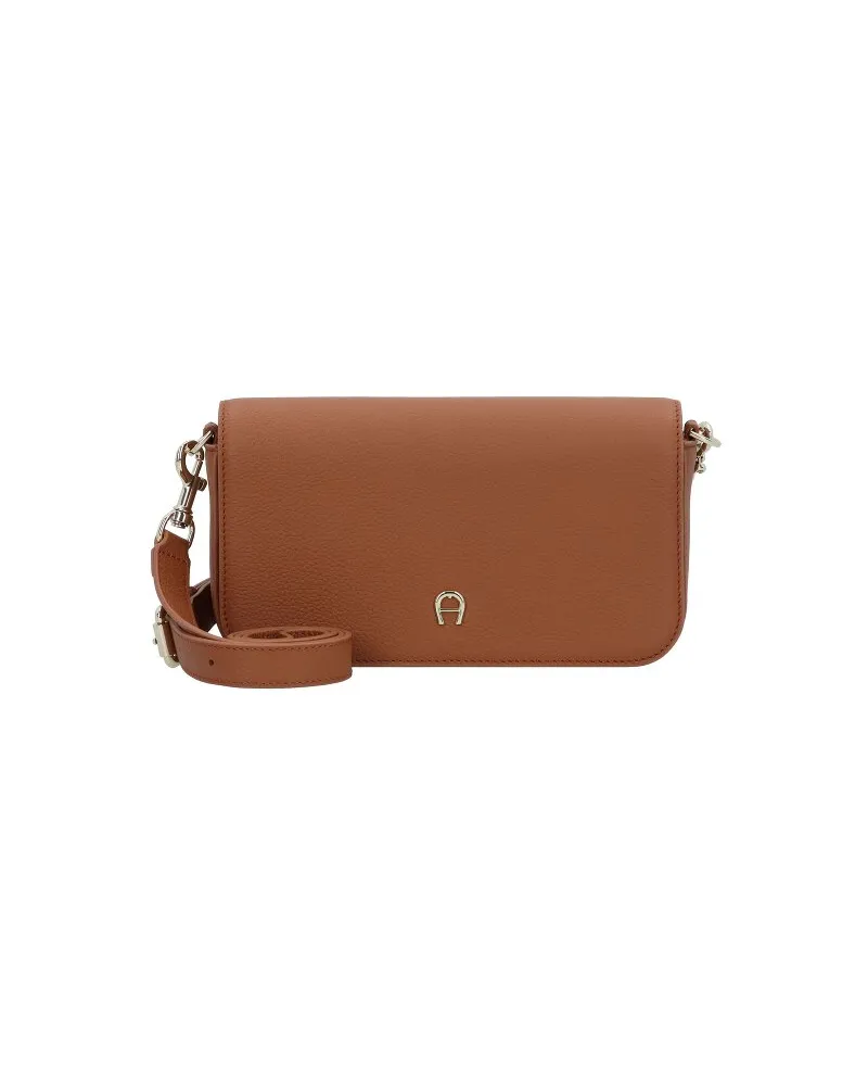 Aigner Zita Umhängetasche Leder 22 cm cognac brown Braun