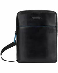 Piquadro Blue Square Revamp Umhängetasche Leder 22 cm black Schwarz