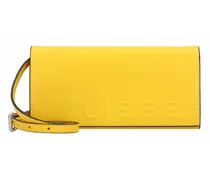 Paper Bag Clutch Geldbörse Leder 21 cm lemon