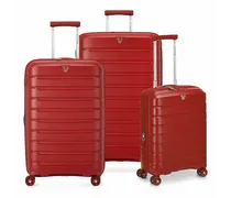 B-Flying 4 Rollen Kofferset 3-teilig mit Dehnfalte radiant red