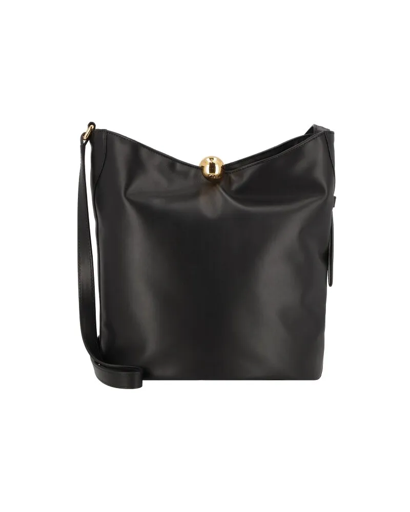 Furla Sfera soft Schultertasche M Leder 30 cm nero Schwarz