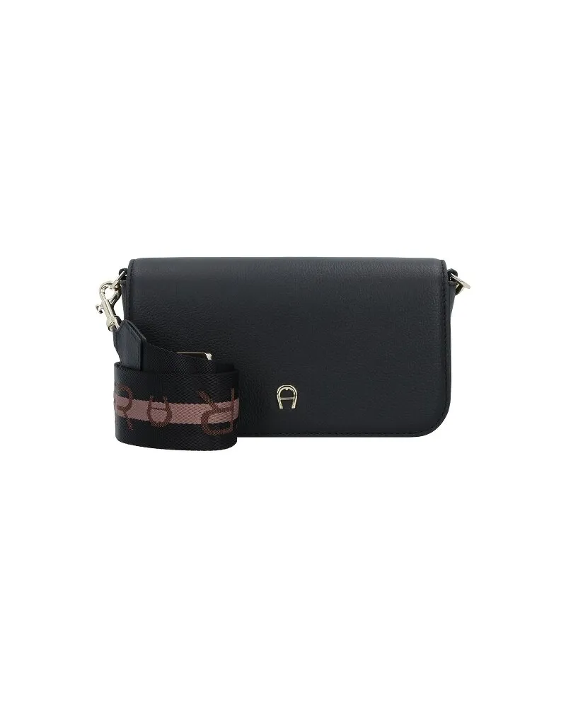 Aigner Zita Umhängetasche Leder 22 cm black coloured Grau