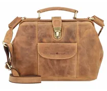 Vintage Handtasche Leder 31 cm brown