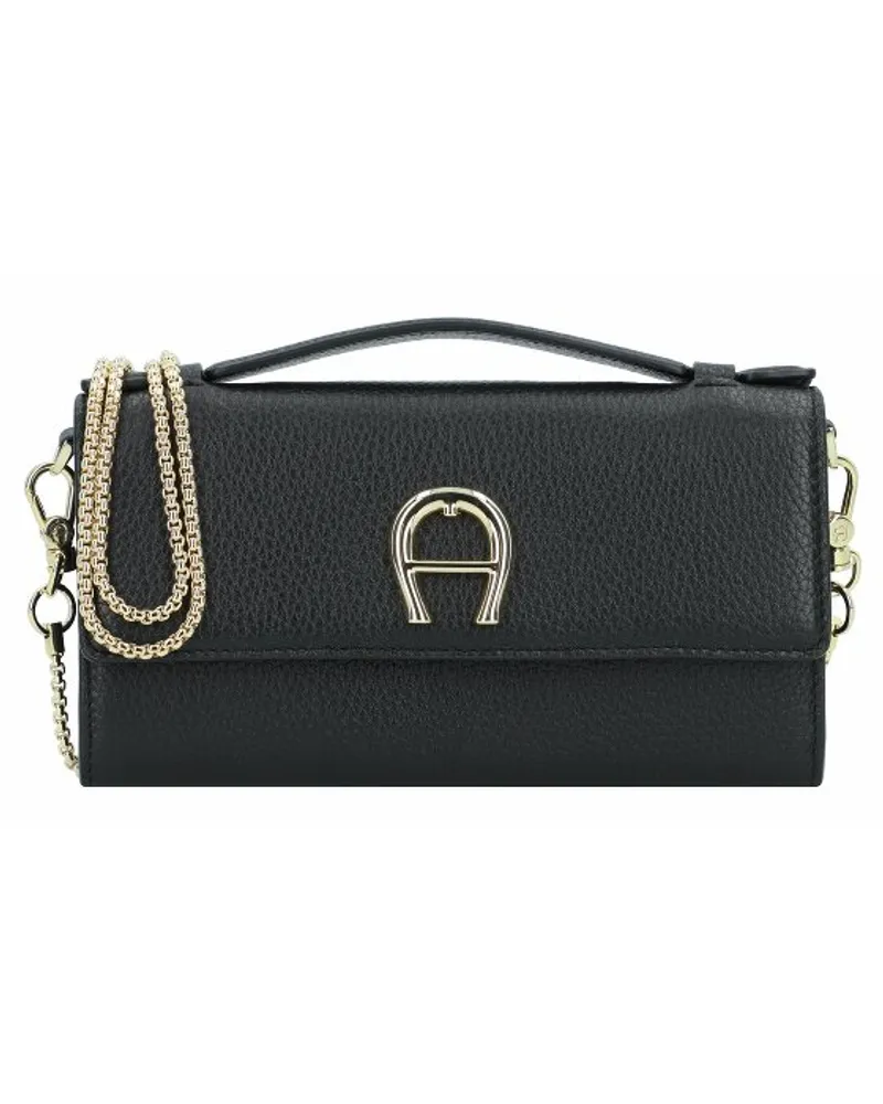 Aigner Fashion Clutch Geldbörse Leder 19 cm black Schwarz