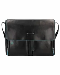 Piquadro Blue Square Messenger Leder 37 cm Laptopfach black Schwarz