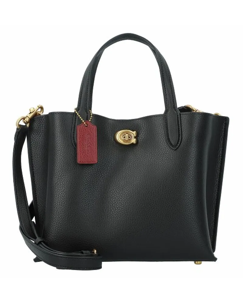 Coach Handtasche Leder 24 cm black Schwarz