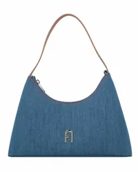 Furla Diamante Schultertasche Leder 34 cm mediterraneo Blau