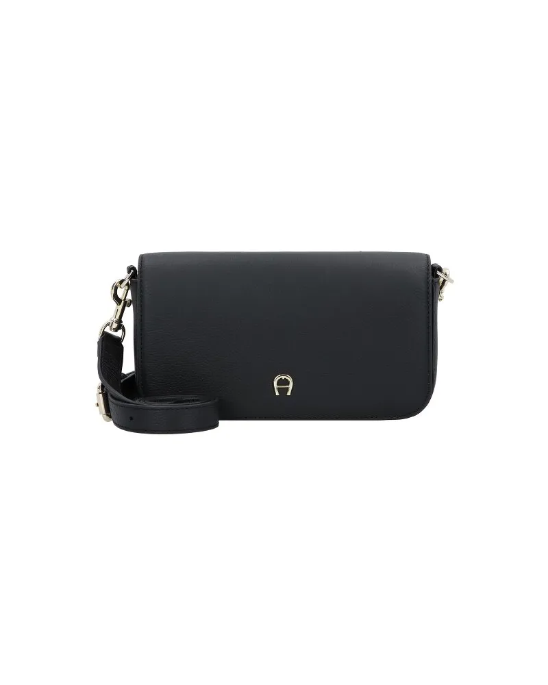 Aigner Zita Umhängetasche Leder 22 cm black coloured 1 Schwarz