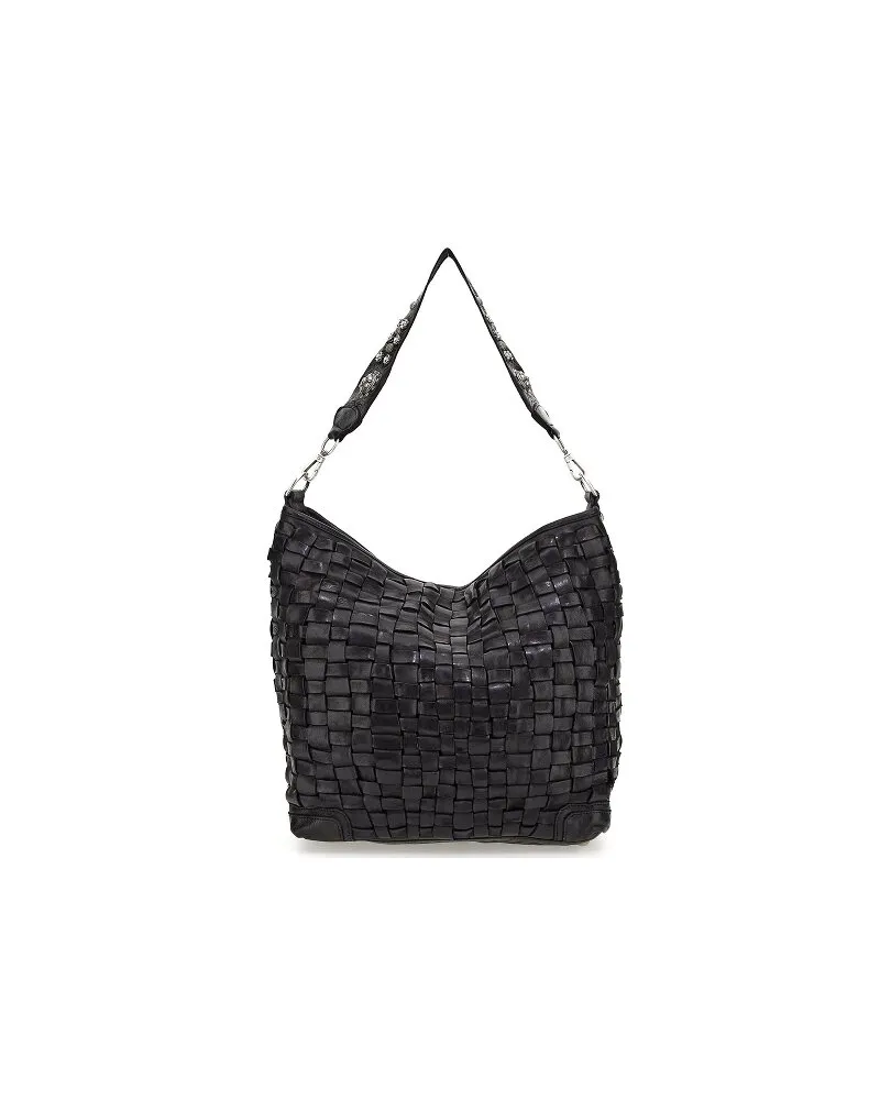 Campomaggi Edera Schultertasche Leder 30 cm nero Schwarz
