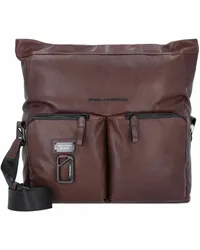 Piquadro Harper Umhängetasche Leder 34 cm Laptopfach dark brown Braun