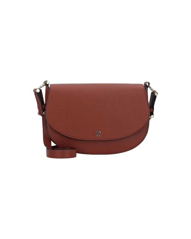 Aigner Delia Schultertasche Leder dark cognac Braun