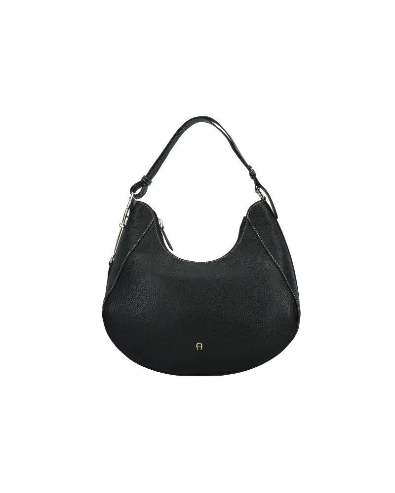 Aigner Joan Schultertasche Leder 35 cm black Schwarz