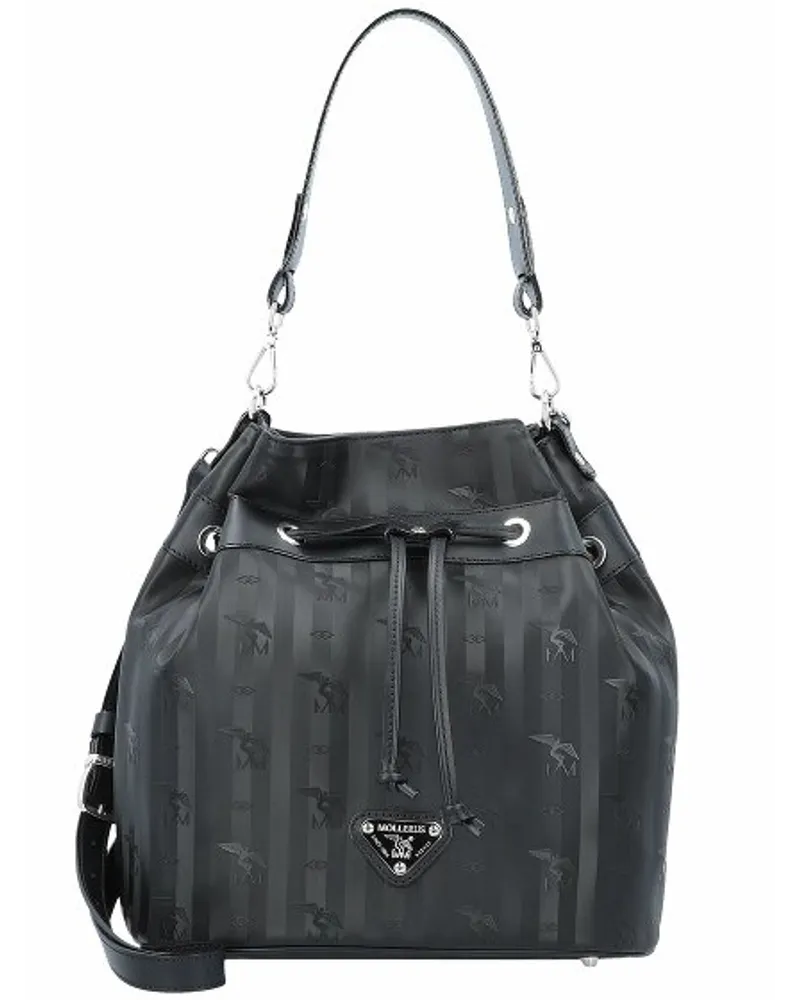 Maison Mollerus Durban Schultertasche 29 cm black-silver Schwarz