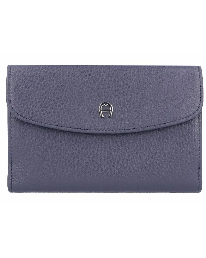 Aigner Basics Geldbörse Leder 16 cm marine Blau