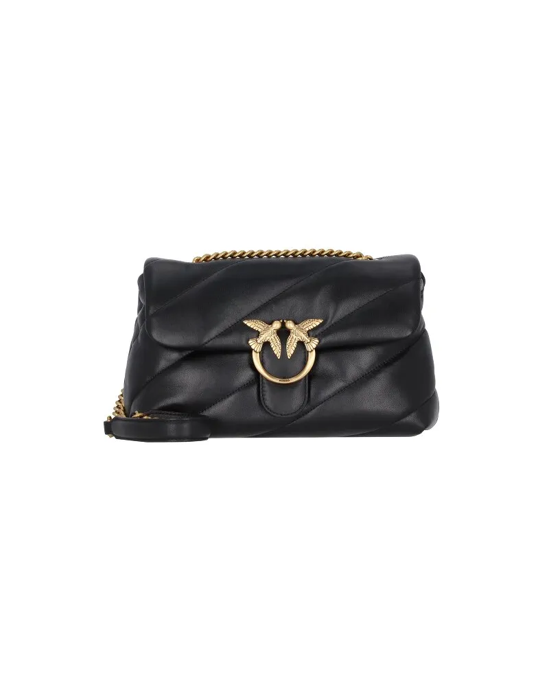 Pinko Love Umhängetasche Leder 30 cm black Schwarz