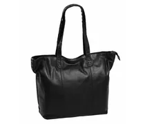 Wax Pull Up Shopper Tasche Leder 36 cm Laptopfach black