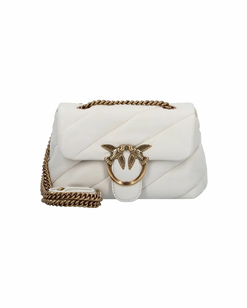 Pinko Love Umhängetasche Leder 21 cm white Beige