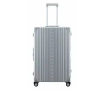 Traveler Macro 4-Rollen Trolley 77 cm mit Kleidersack platinum