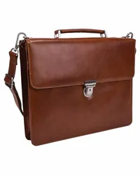 Leonhard Heyden Cambridge Aktentasche Leder 38 cm Laptopfach rot Braun