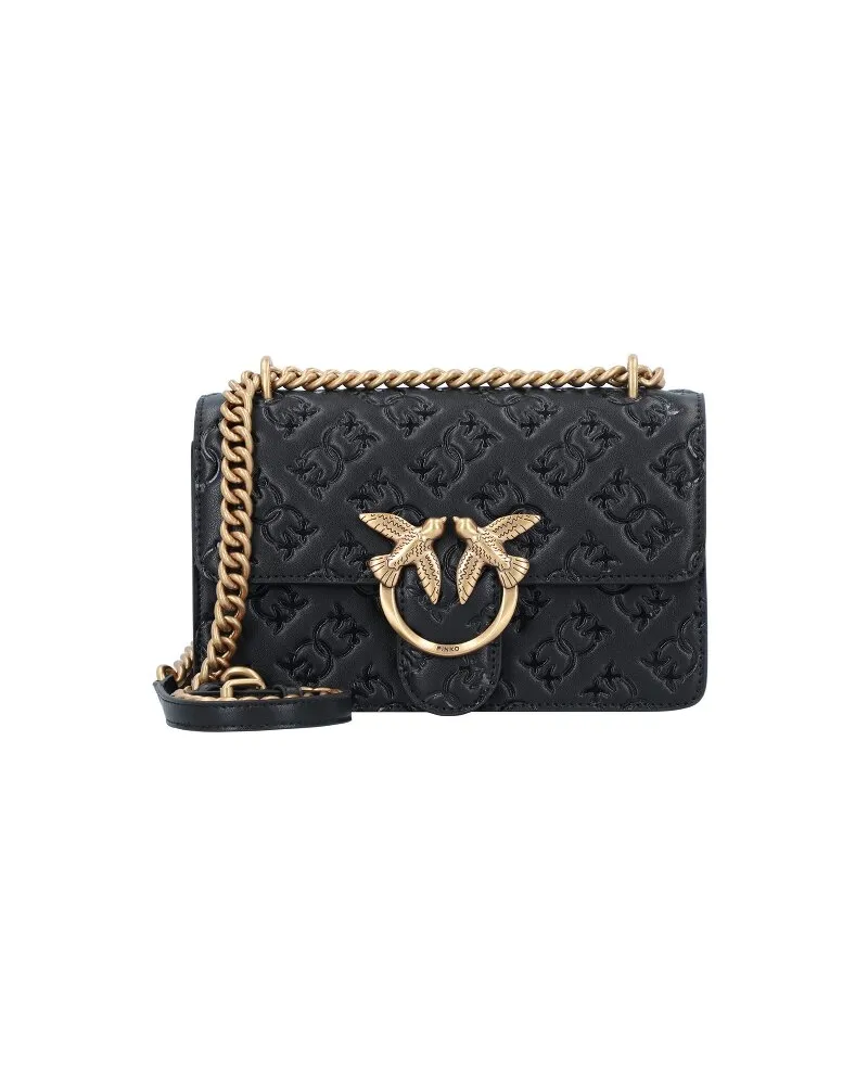 Pinko Love One Schultertasche Leder 21 cm nero-antique gold Schwarz
