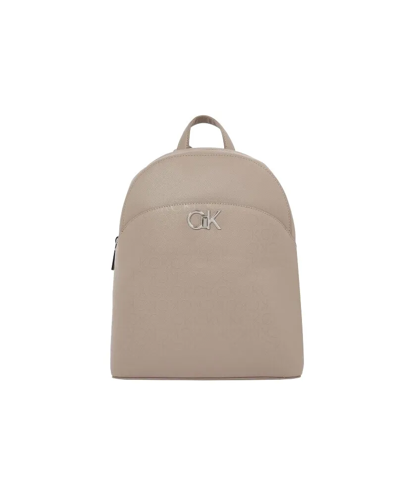 Calvin Klein Re-Lock City Rucksack 31.5 cm cinder monogram Beige