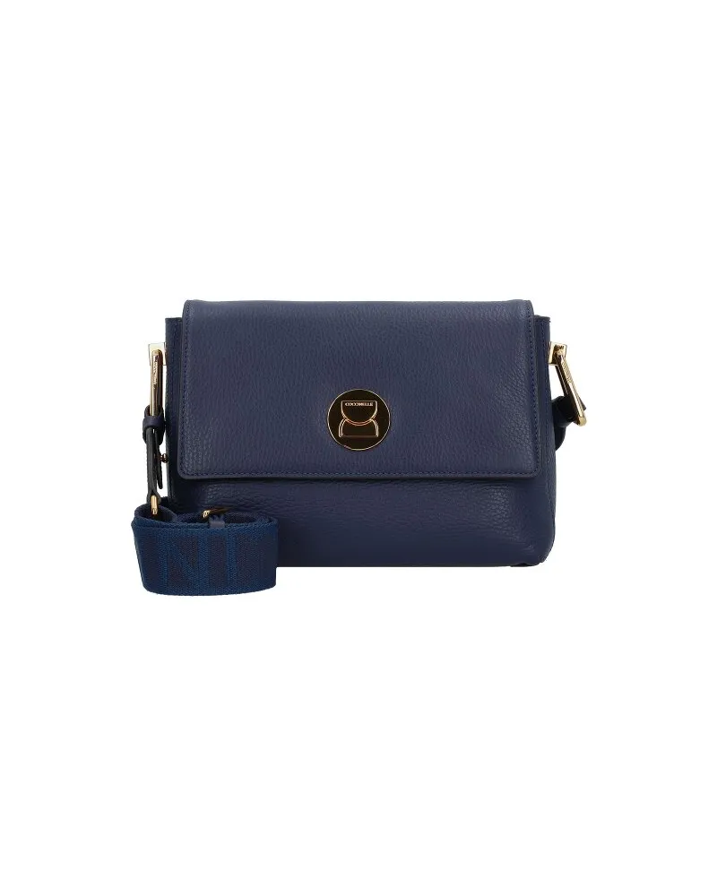 Coccinelle Liya Signature Umhängetasche Leder 25 cm royal blue Blau