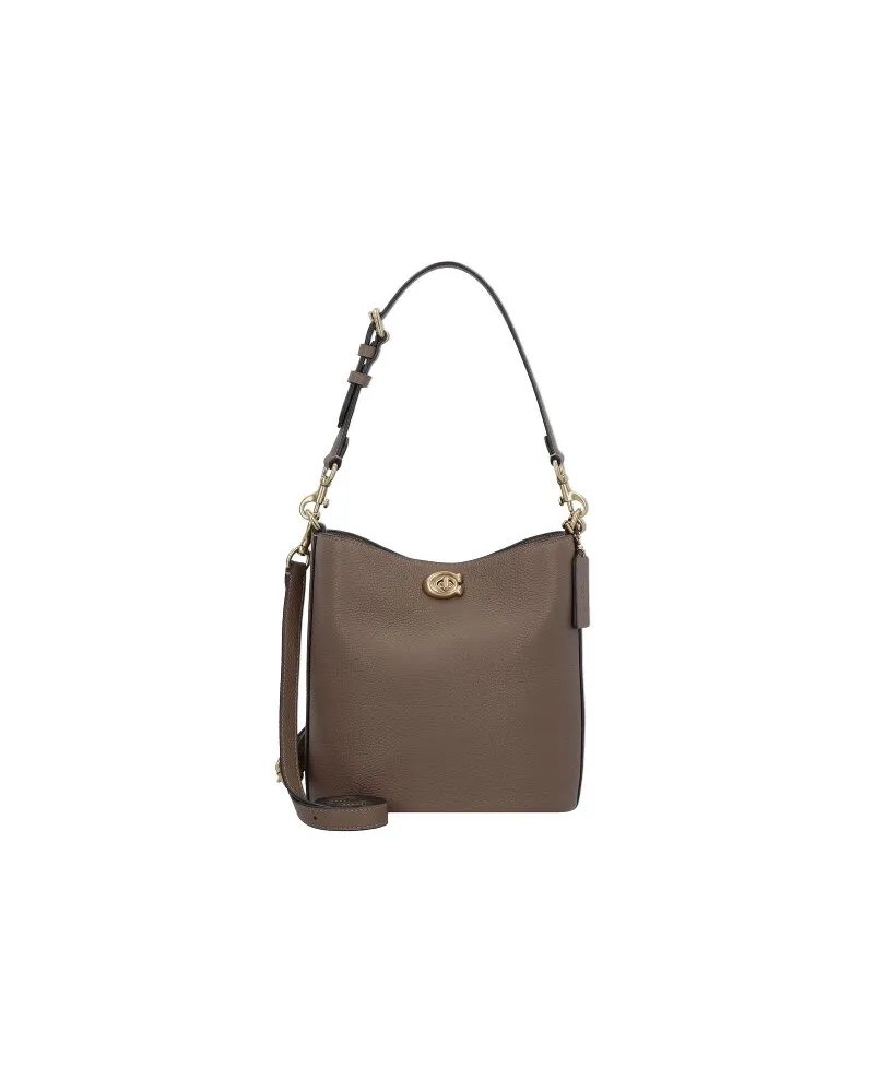 Coach Willow Schultertasche Leder 21 cm dark stone Braun