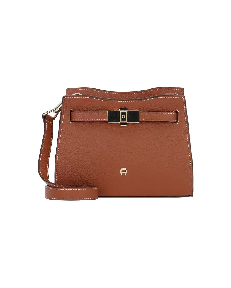 Aigner Farah Umhängetasche S Leder 22 cm cognac brown Braun