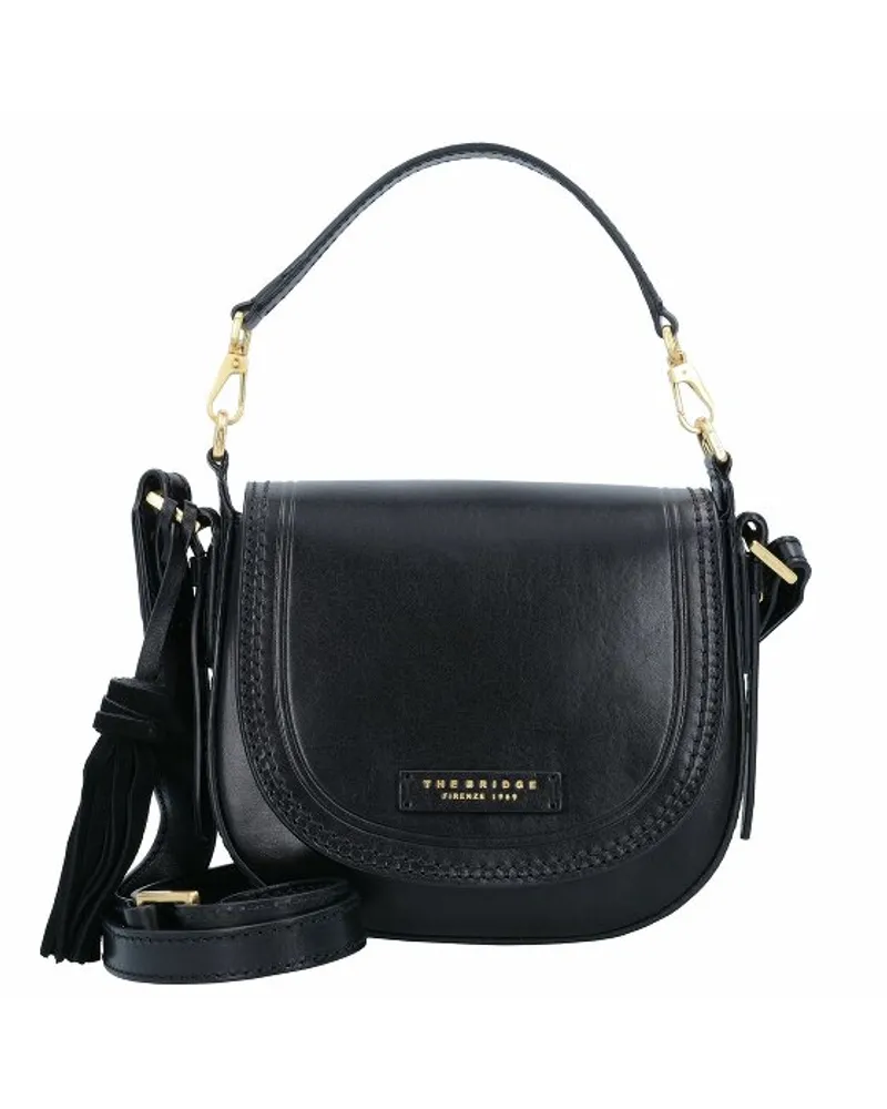 The Bridge Pearl District Mini Bag Handtasche Leder 20 cm black-gold Schwarz