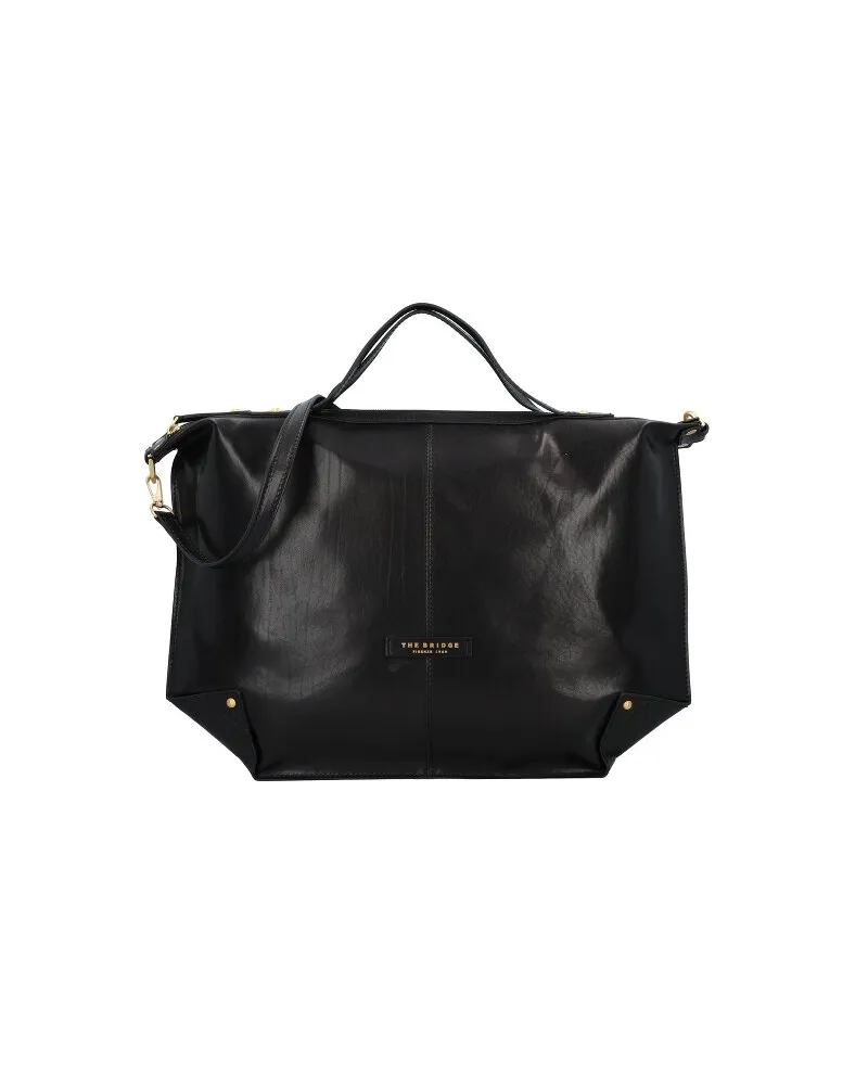 The Bridge Unica Shopper Tasche Leder 50 cm nero Schwarz