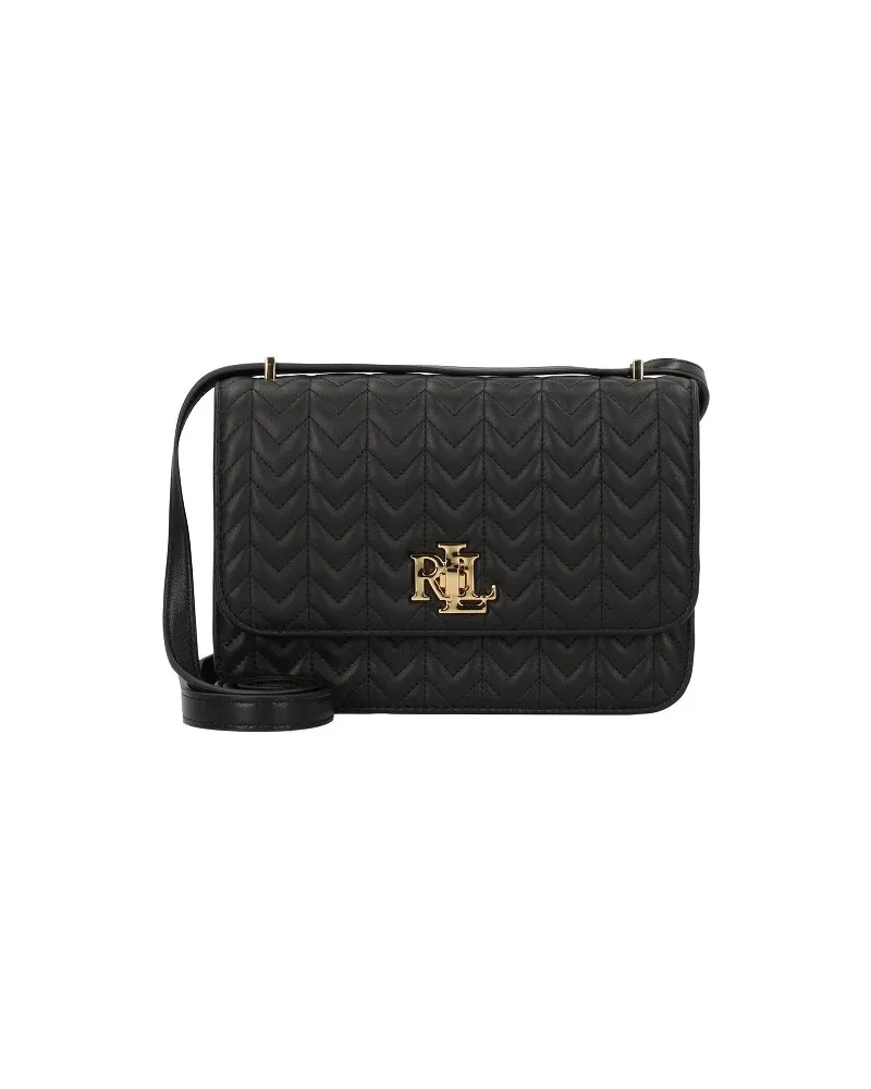 Ralph Lauren Umhängetasche Leder 22 cm black Schwarz