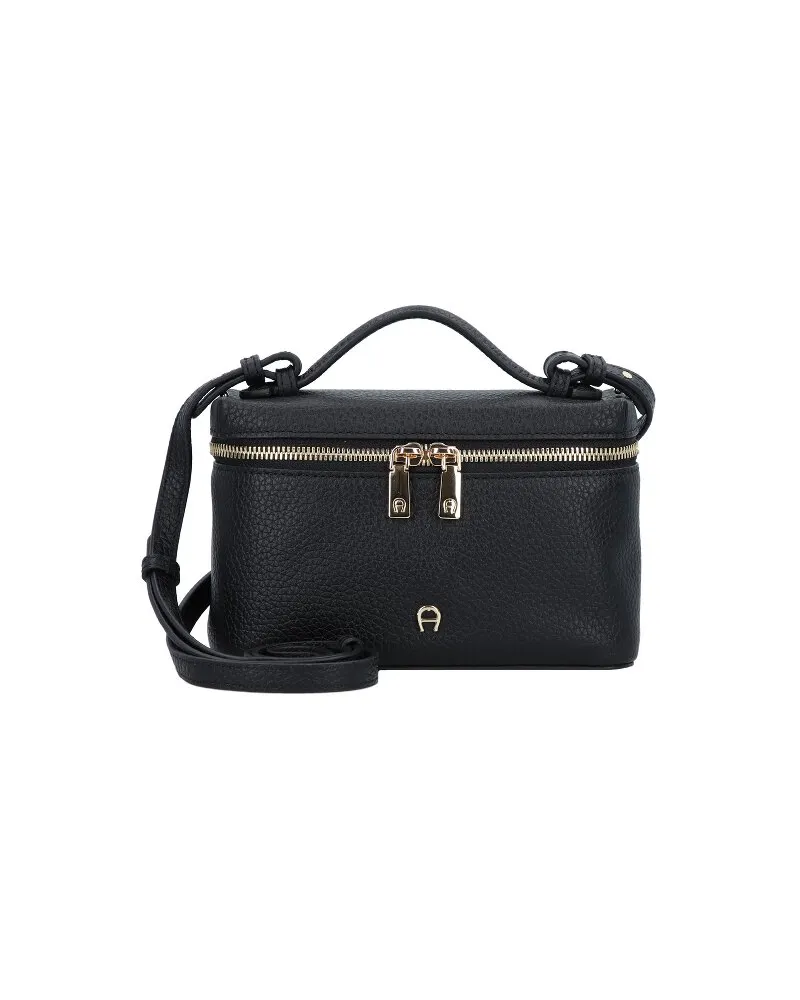Aigner Zelda Handtasche Leder 20 cm black Schwarz