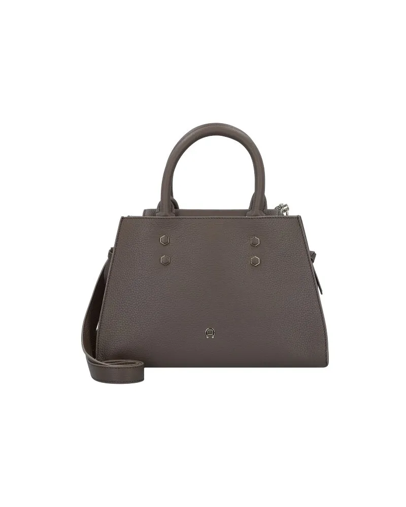 Aigner Vika Shopper Tasche Leder 24 cm coal brown Braun