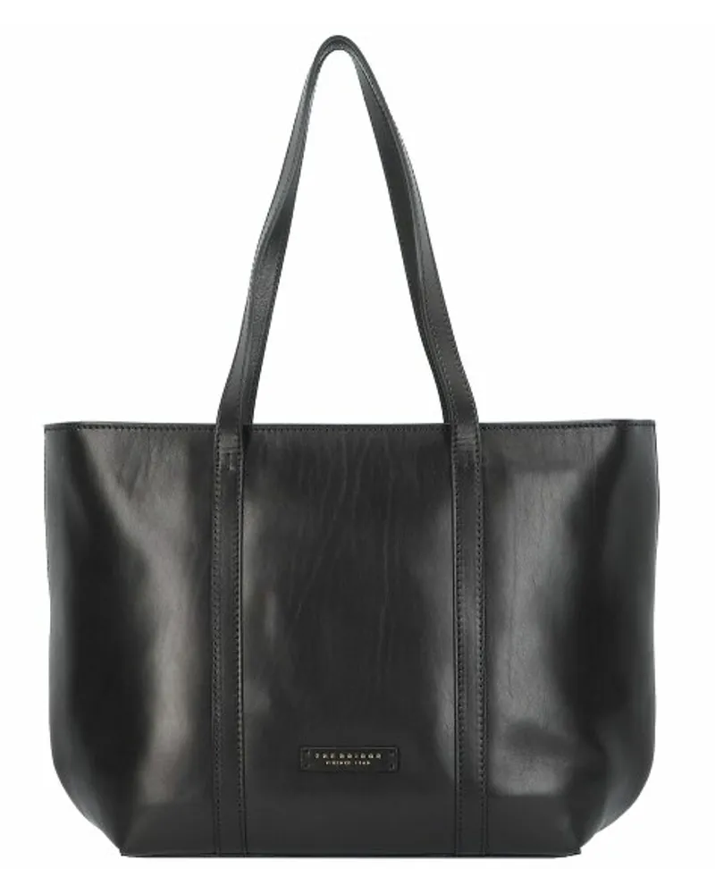 The Bridge Vittoria Shopper Tasche Leder 40cm black-gold Schwarz