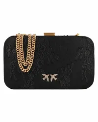 Pinko Clutch Tasche 21 cm nero-canna fucile-antique gold Schwarz