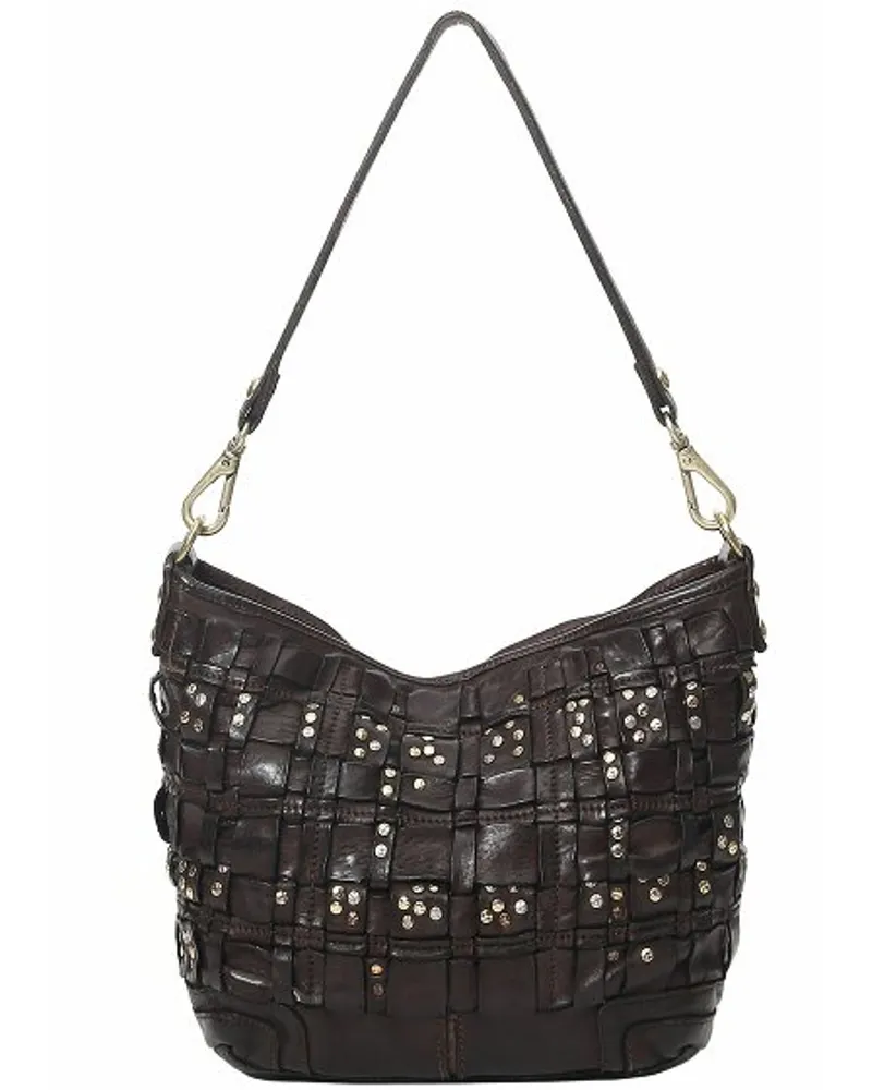 Campomaggi Schultertasche Leder 25 cm moro Grau