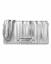 Karl Lagerfeld kushion Clutch Tasche 20 cm silver Silberfarben