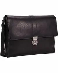 Leonhard Heyden Bergamo Messenger Leder 38 cm Laptopfach Schwarz