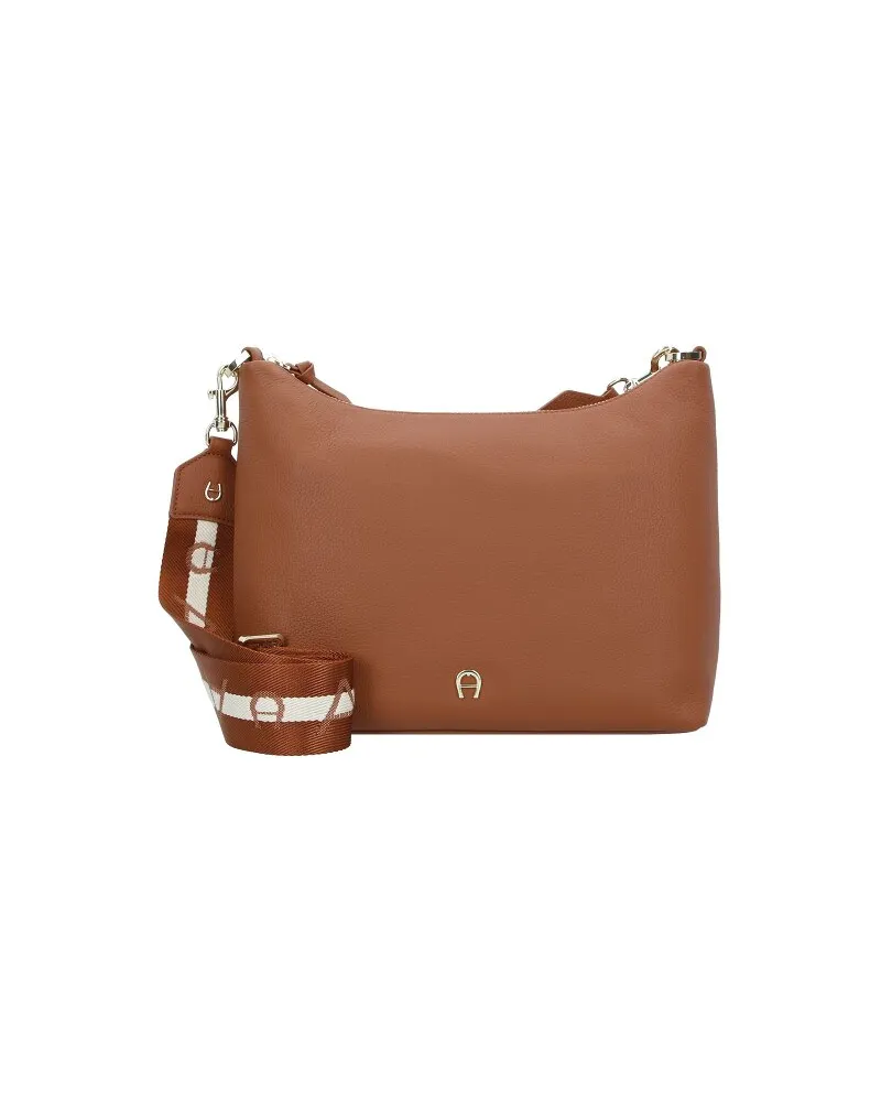Aigner Zita Umhängetasche Leder 26.5 cm cognac brown 1 Braun