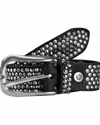 b.belt Nietengürtel Leder Schwarz