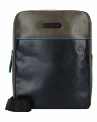 Piquadro Blue Square Revamp Umhängetasche Leder 22 cm greenblack Gruen