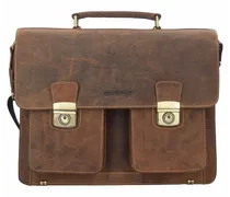 Vintage Aktentasche Leder 40 cm brown