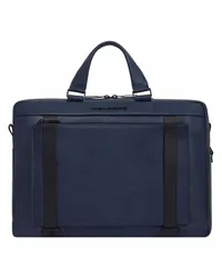 Piquadro David Aktentasche Leder 42 cm Laptopfach blue Blau