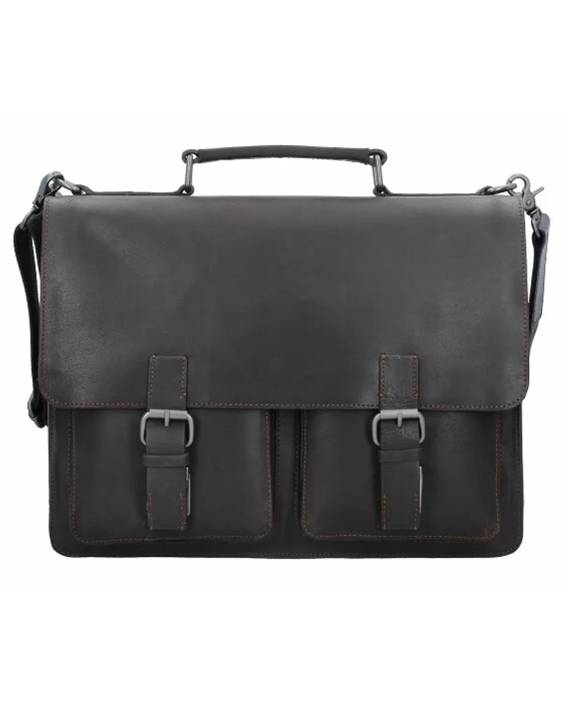 Leonhard Heyden Dakota Aktentasche Leder 40 cm Laptopfach Braun