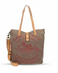 Campomaggi Shopper Tasche 30 cm v.militare+naturale+st.mosto Beige