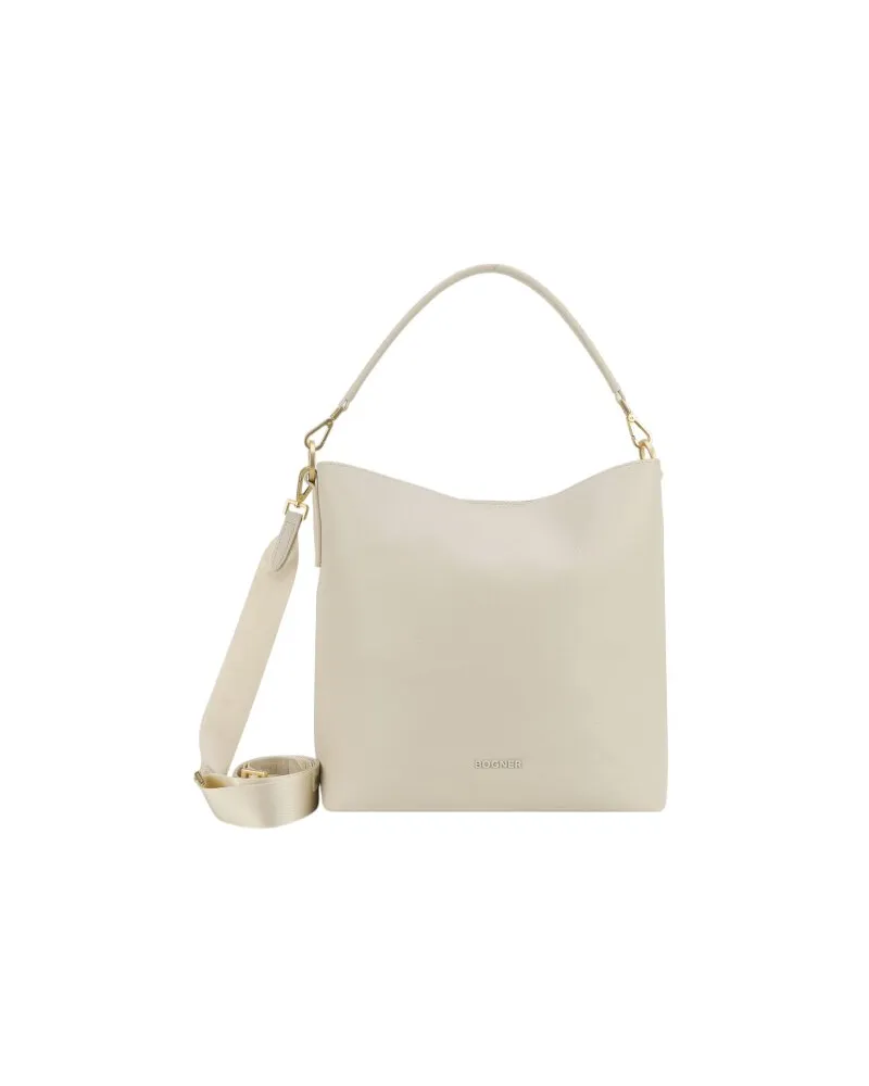 Bogner Pontresina Schultertasche Leder 31 cm birch Beige