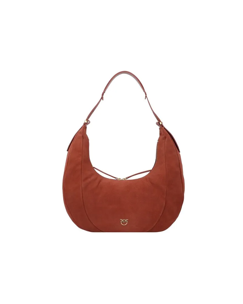 Pinko Slouchy Schultertasche Leder 40 cm arabo Rot