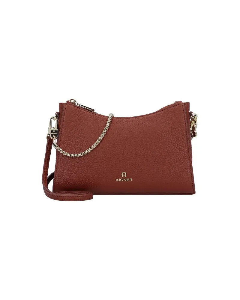 Aigner Ivy Schultertasche Leder dark cognac Braun