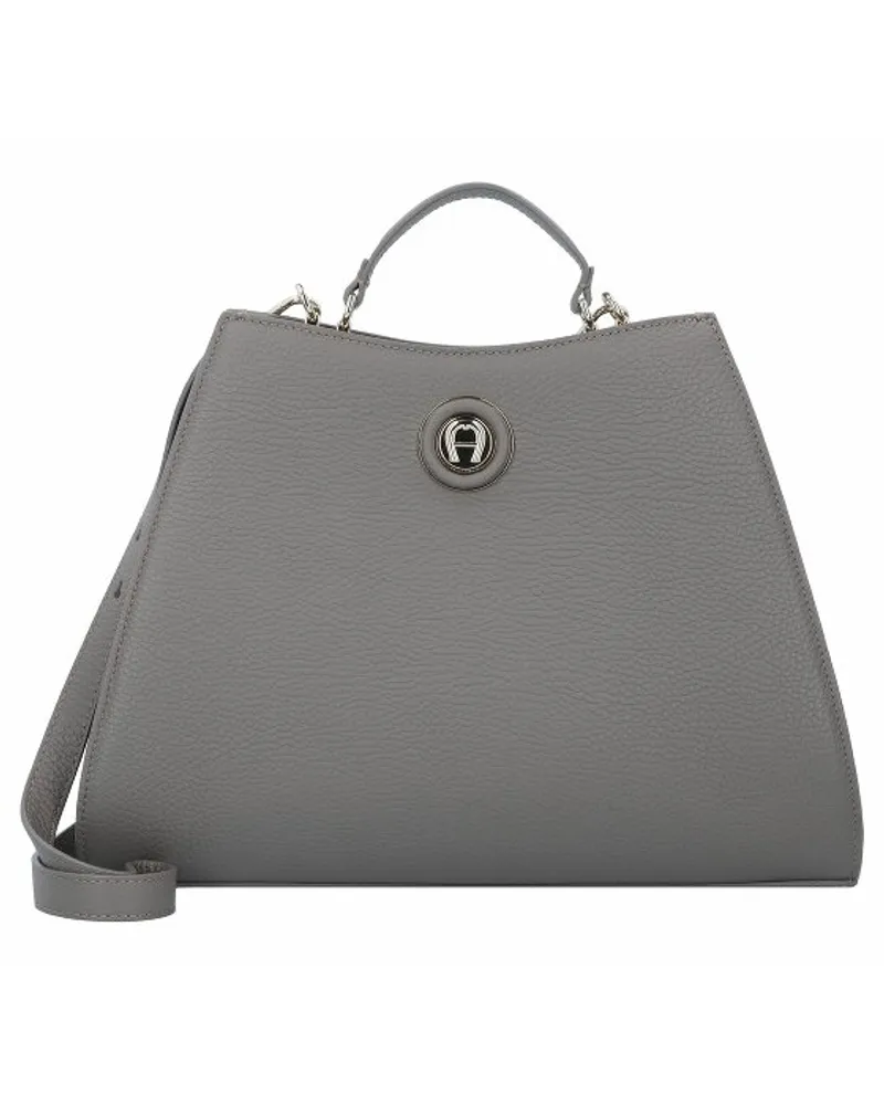 Aigner Tria Handtasche Leder 36.5 cm coal brown Grau